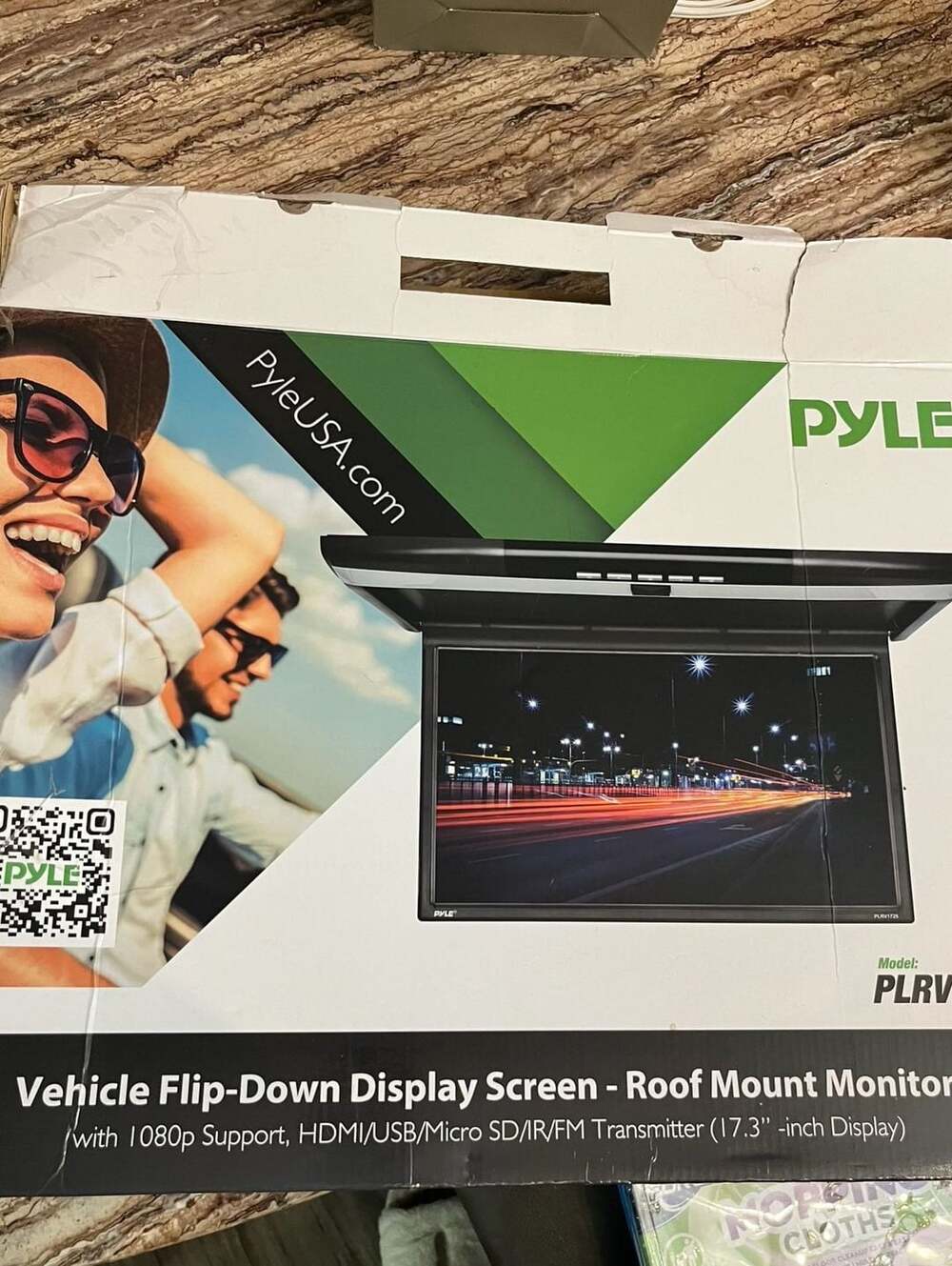 Pyle PLRV1725 Vehicle Flip-Down Display Screen Roof Mount Monitor